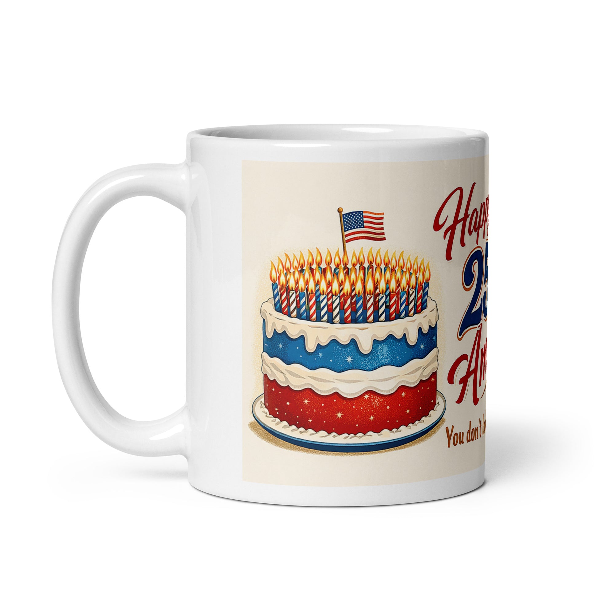 Happy 250th America White glossy mug - Tom McHale's Practical Guides