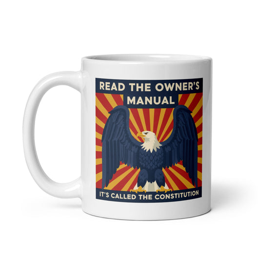 Read the Owner's Manual white glossy mug - Tom McHale's Practical Guides