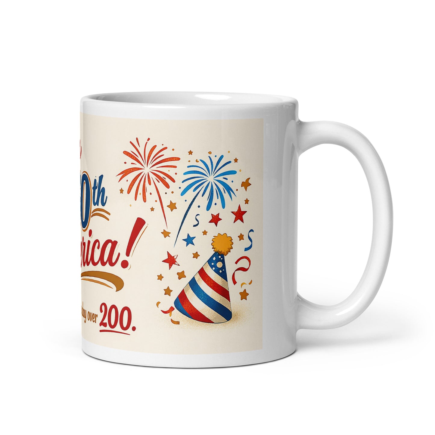 Happy 250th America White glossy mug - Tom McHale's Practical Guides