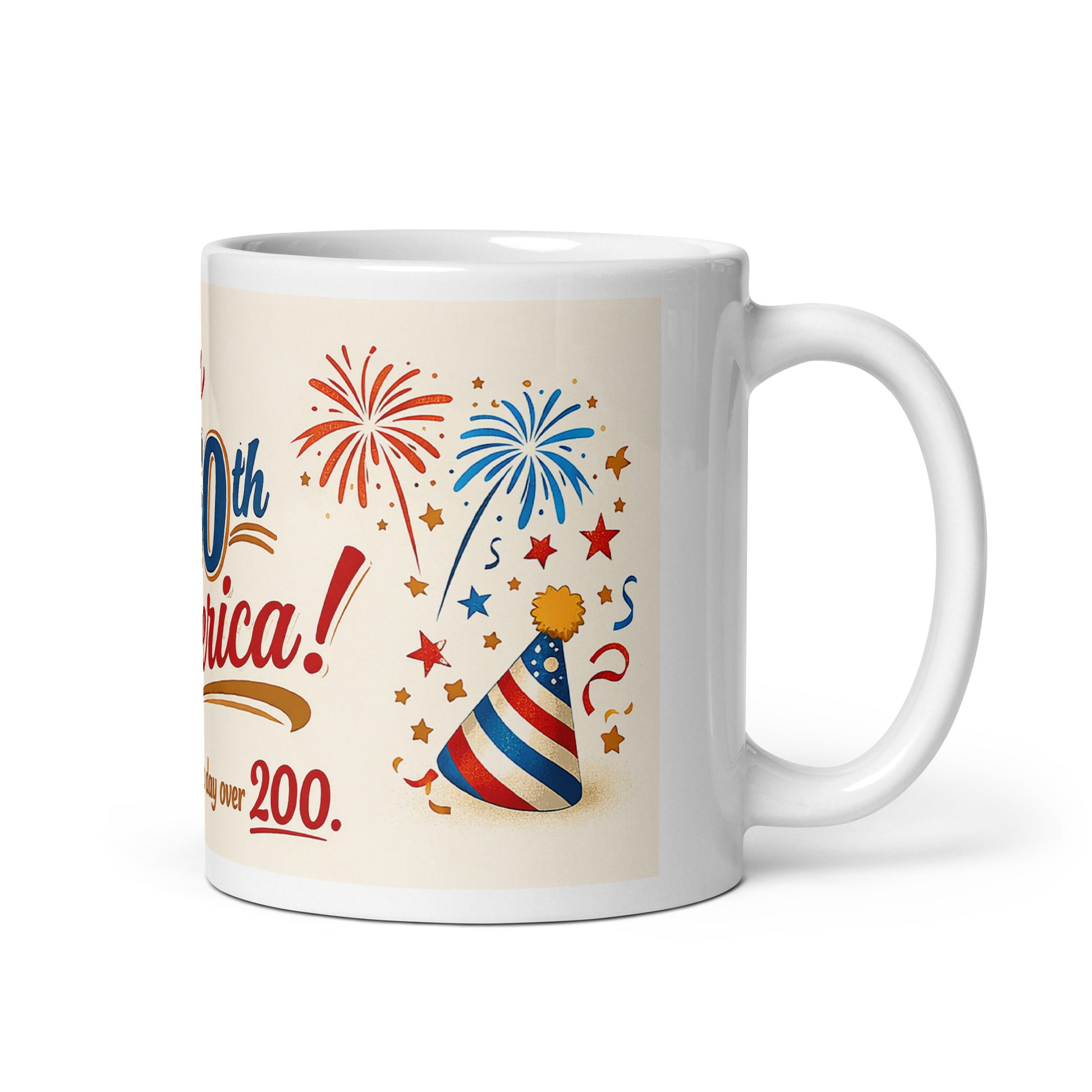 Happy 250th America White glossy mug - Tom McHale's Practical Guides