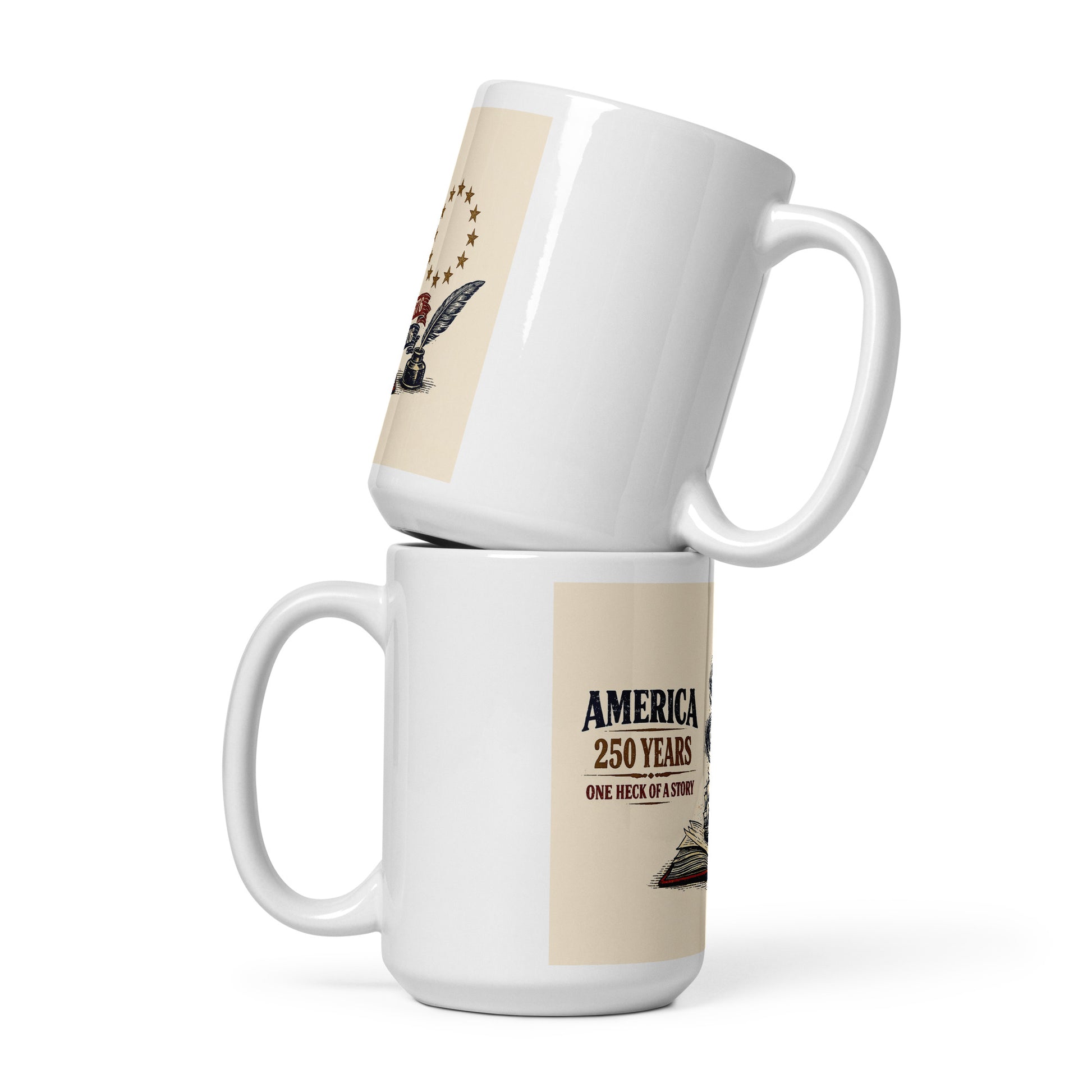 America, One Heck of a Story White glossy mug - Tom McHale's Practical Guides