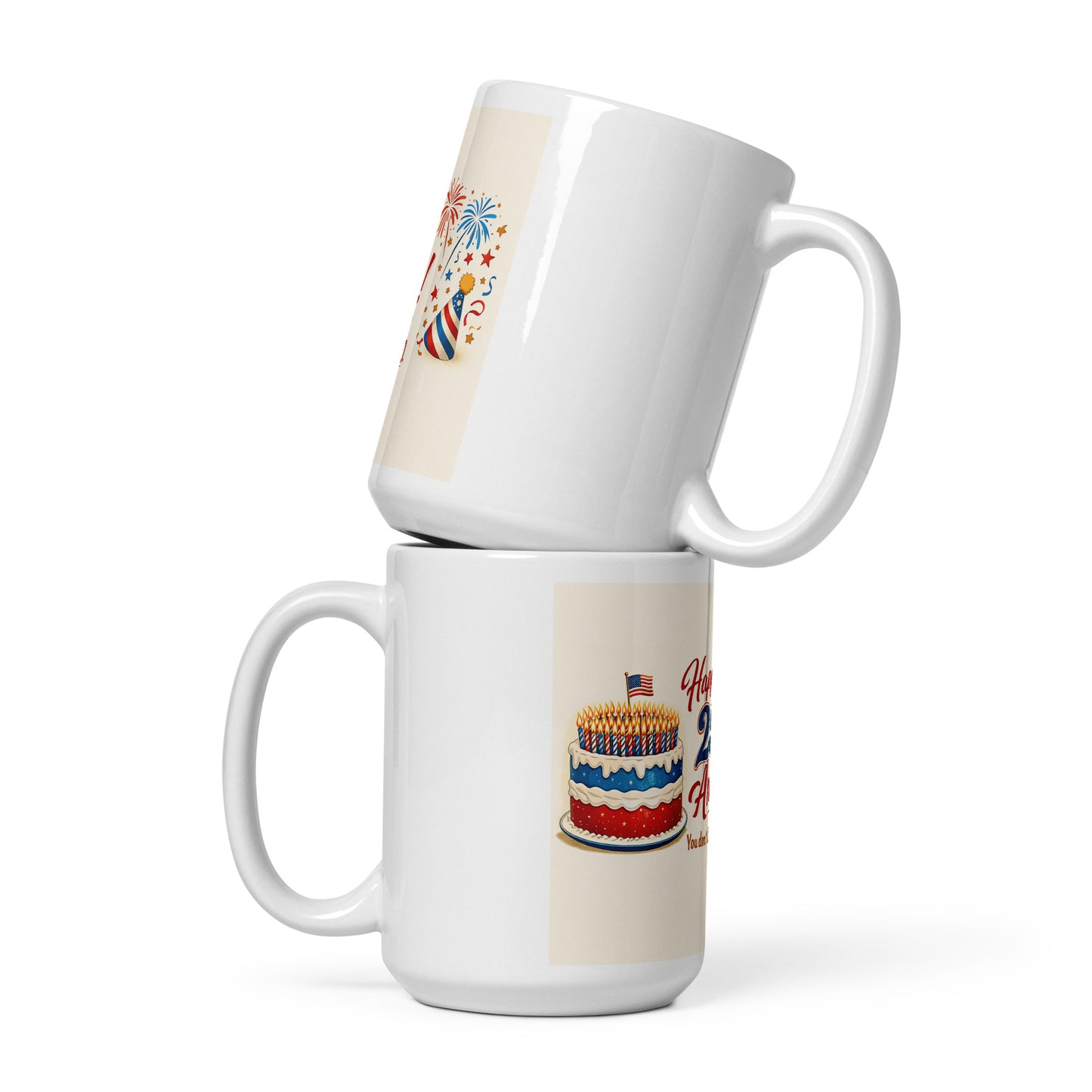 Happy 250th America White glossy mug - Tom McHale's Practical Guides