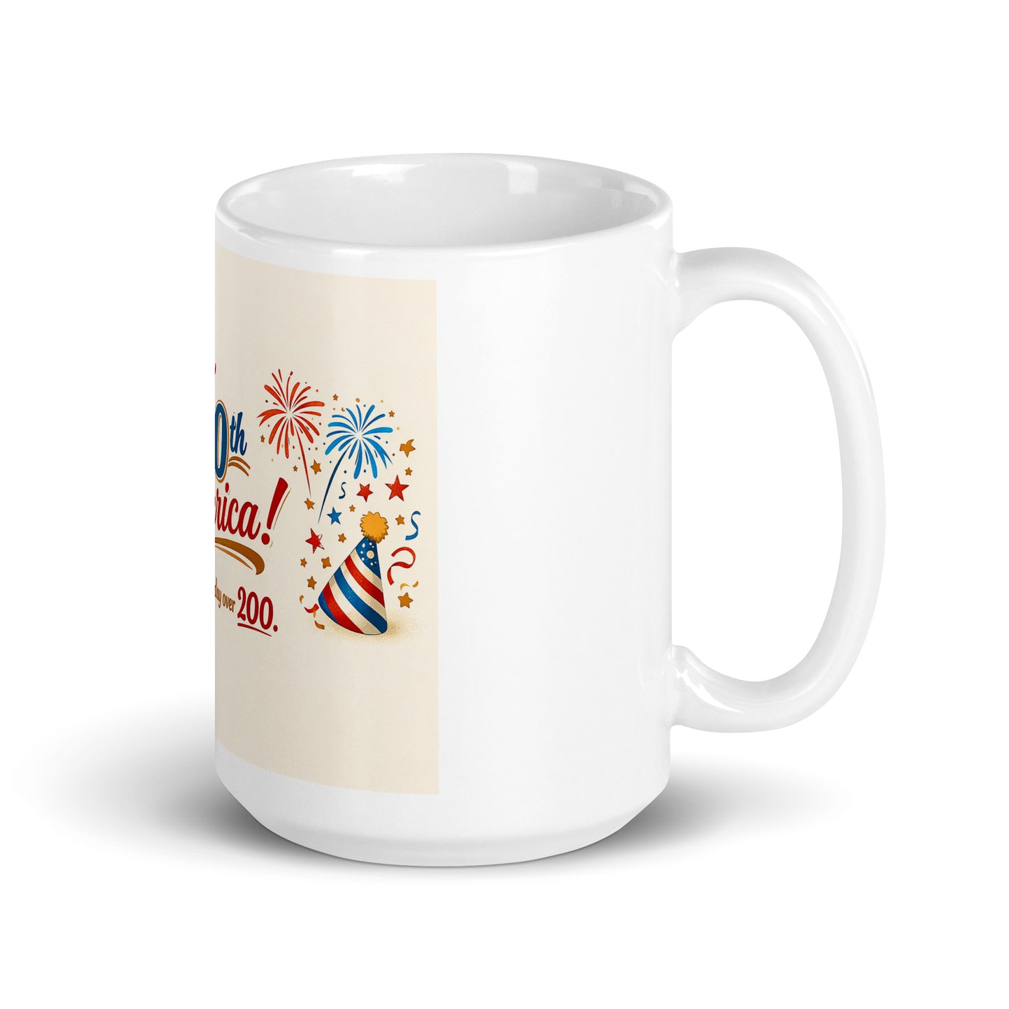 Happy 250th America White glossy mug - Tom McHale's Practical Guides