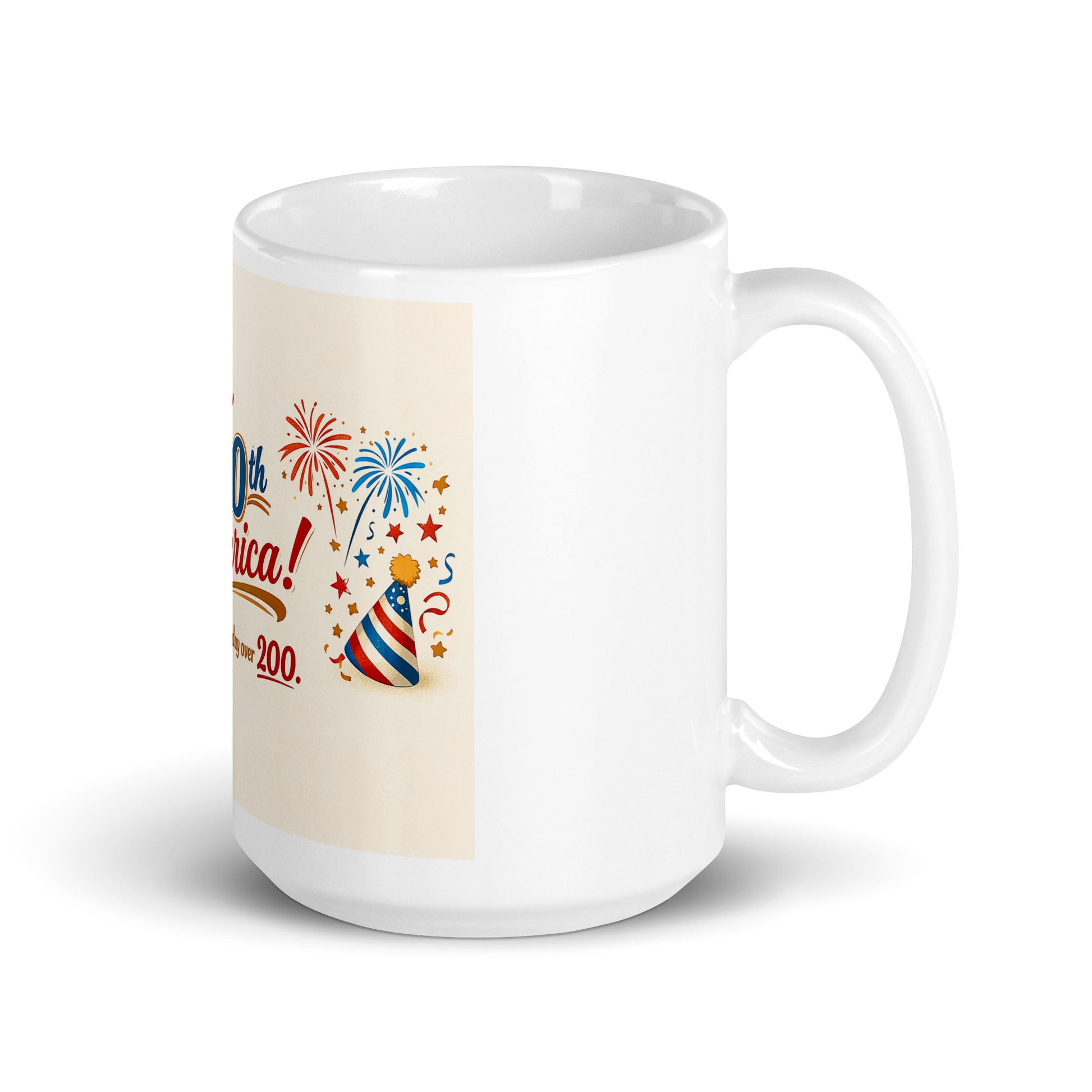 Happy 250th America White glossy mug - Tom McHale's Practical Guides