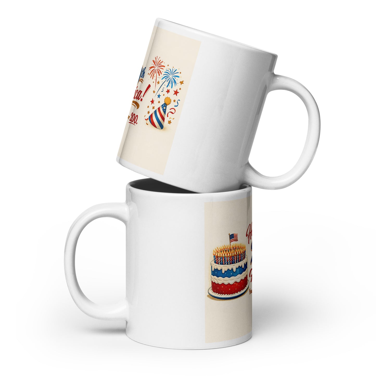 Happy 250th America White glossy mug - Tom McHale's Practical Guides