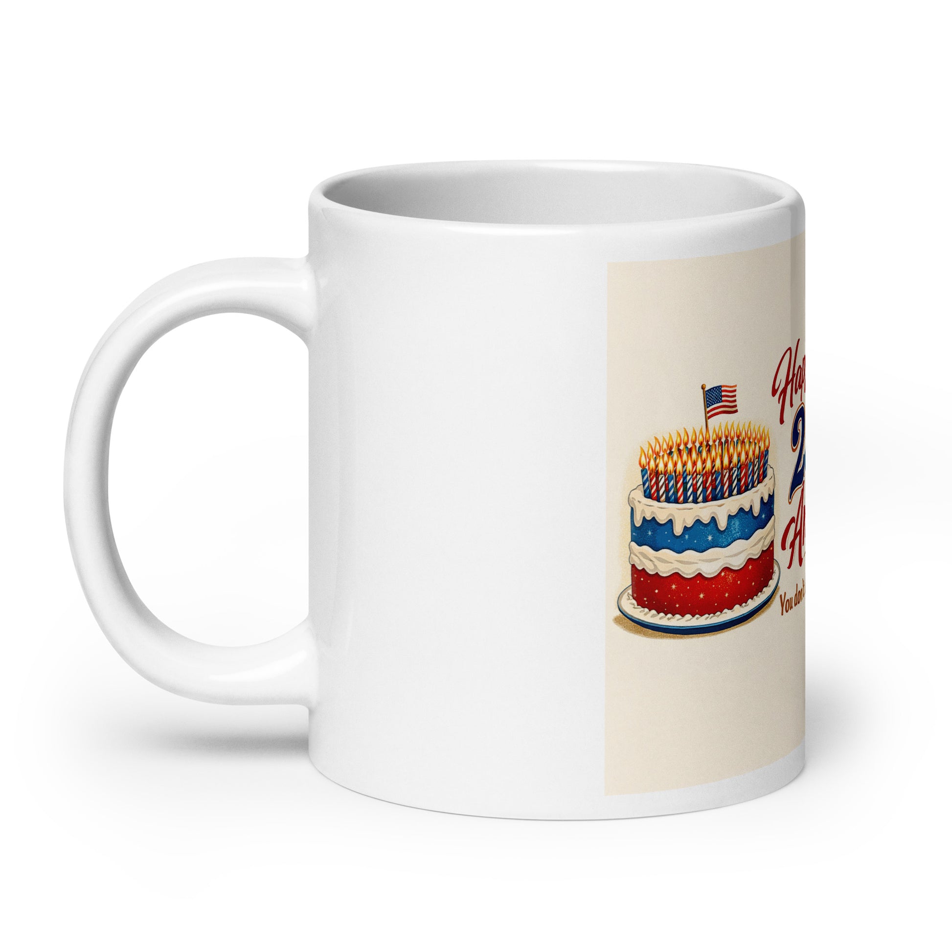 Happy 250th America White glossy mug - Tom McHale's Practical Guides