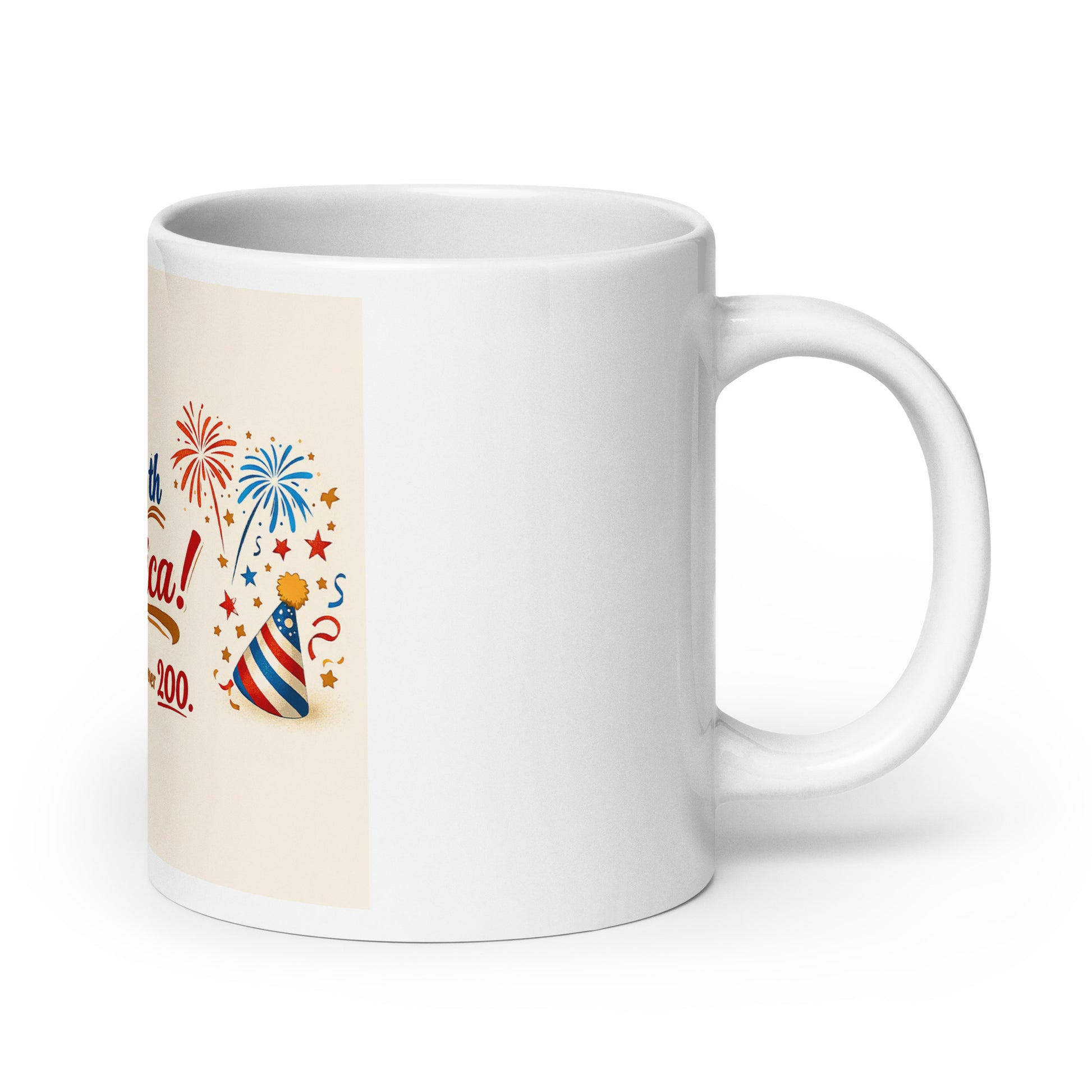 Happy 250th America White glossy mug - Tom McHale's Practical Guides